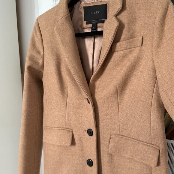 J.Crew Regent coat topcoat in double-serge wool camel tan size 2P - Picture 3 of 5